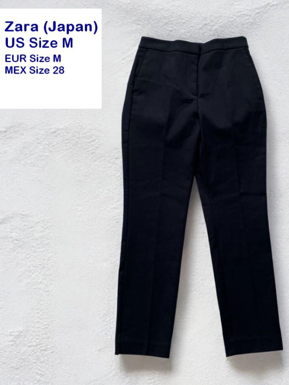 Zara JAPAN Straight-Leg Trousers with Contrast Waistband Polka Dots Band Slacks